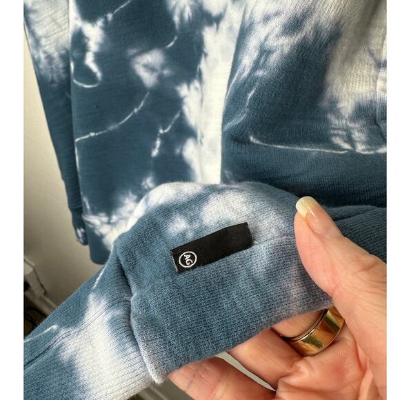 Adriano Goldschmied Dark Teal & Ivory Long Sleeve Tie Dye Sweatshirt XL - Picture 5 of 14